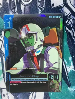 Amuro Ray C+ Holo Alt Art ST01-010 NM - Gundam TCG Card Game - Image 1