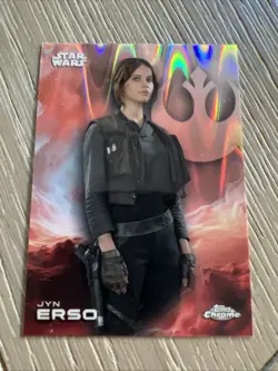 Jyn Erso 2025 Topps Chrome Star Wars RayWave Refractor Card-#66 Rogue One - Image 1