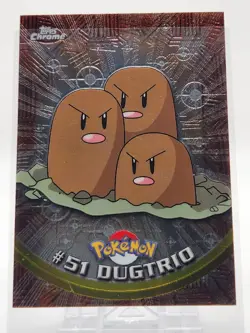 MINT Pokemon Topps Chrome #51 Dugtrio Silver Foil Card - Image 1