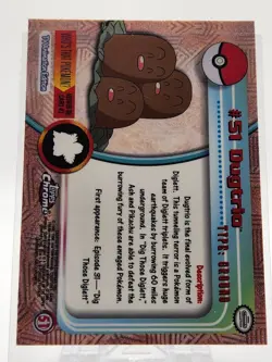 MINT Pokemon Topps Chrome #51 Dugtrio Silver Foil Card - Image 2