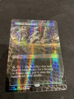 Verdant Catacombs Shock land Borderless Dragon scale Foil SPG #118 MTG Tarkir - Image 1