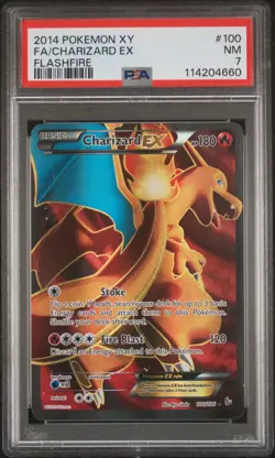 2014 POKEMON XY FLASHFIRE #100 FULL ART/CHARIZARD EX PSA 7 - Image 1