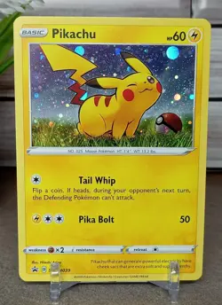 Pokemon TCG - Pikachu SWSH039 Black Star Promo Holo - Sword & Shield - Image 1