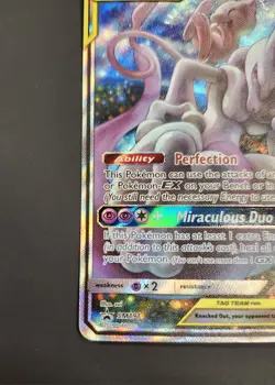 2019 Pokemon TCG SM Black Star Promo #SM191 Full Art Mewtwo & Mew GX - Image 3