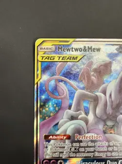 2019 Pokemon TCG SM Black Star Promo #SM191 Full Art Mewtwo & Mew GX - Image 4