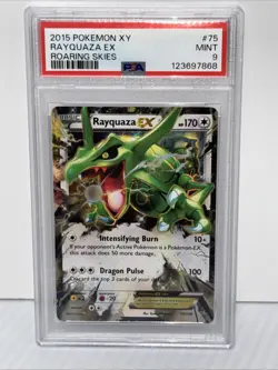2015 Pokemon XY Rayquaza EX 75/108 - Roaring Skies PSA 9 Mint - Image 1