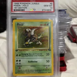 PSA 10 GEM MINT 💎 1999 POKEMON JUNGLE 1ST EDITION HOLO-PINSIR #9 (LOW POP) - Image 1