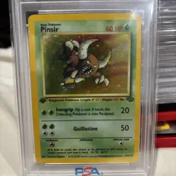 PSA 10 GEM MINT 💎 1999 POKEMON JUNGLE 1ST EDITION HOLO-PINSIR #9 (LOW POP) - Image 3