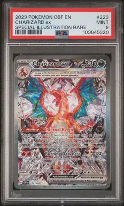 2023 POKEMON OBF EN-OBSIDIAN FLAMES SPECIAL ILLUSTRATION RARE CHARIZARD EX PSA 9 - Image 1
