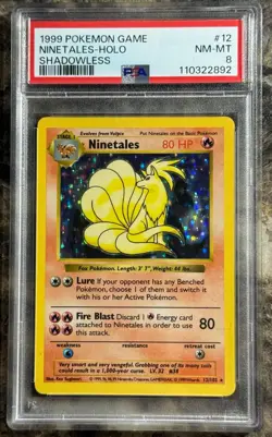 Pokemon Ninetales Holo Rare Shadowless 1999 Graded PSA 8 - Image 2