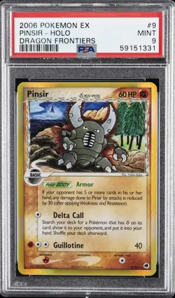 2006 POKEMON EX DRAGON FRONTIERS #9 PINSIR-HOLO PSA 9 - Image 1