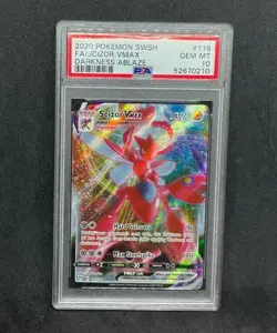 Pokemon SWSH Darkness Ablaze Scizor Vmax 119/189 Ultra Rare Full Art Holo PSA 10 - Image 1