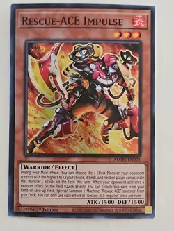 YUGIOH-1x - Rescue-ACE Impulse - AMDE-EN001 - Super Rare - 1st Edition - Image 1