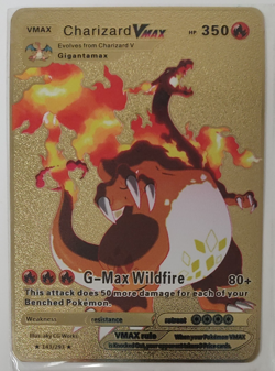 Pokemon Charizard Vmax 143/293, Full Art Metal Gold Collector Card NEW MINT - Image 1