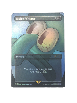 Night's Whisper 1937 RARE MtG Secret Lair Drop x SpongeBob Trading Card NM/M - Image 1