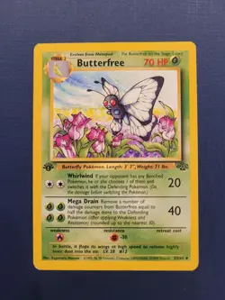 MP Pokemon Card - 1st Edition "d" Butterfree ERROR Jungle 1999 33/64 Misprint - Image 1
