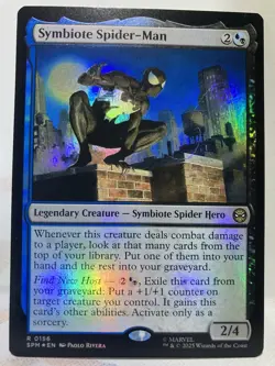 Symbiote Spider-Man FOIL Magic The Gathering Spider-Man 2025 Marvel Card ❤ - Image 1