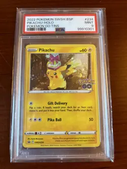 Pokemon TCG 2022 Pokemon Go Pikachu Holo PSA 9 Black Star Promo Collectors Card - Image 1