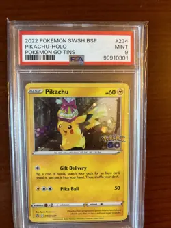 Pokemon TCG 2022 Pokemon Go Pikachu Holo PSA 9 Black Star Promo Collectors Card - Image 2