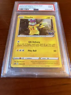 Pokemon TCG 2022 Pokemon Go Pikachu Holo PSA 9 Black Star Promo Collectors Card - Image 3
