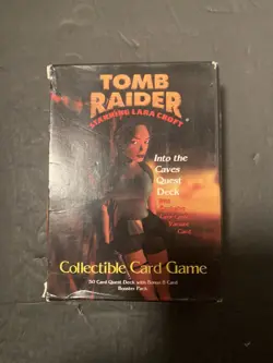 1999 Tomb Raider CCG Starter Game Card Theme Deck Trapped in the Tombs Quest - Image 1