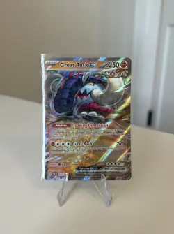Pokemon TCG Great Tusk EX Holo Paldean Fates Card 053/091 Near Mint Condition - Image 1