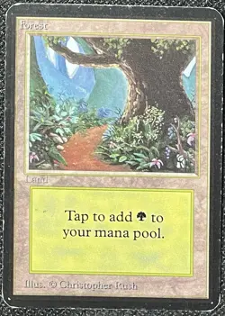 Magic the Gathering MtG Alpha Forest Basic Land [Heavily Played] - Image 1