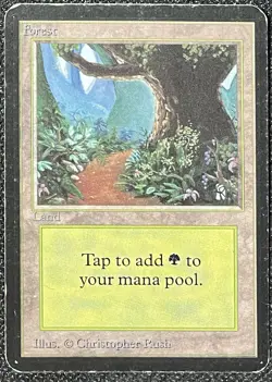 Magic the Gathering MtG Alpha Forest Basic Land [Heavily Played] - Image 1