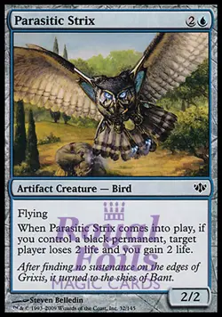 Parasitic Strix 3x FOIL CON MTG Conflux Common MINT blue artifact - Image 1