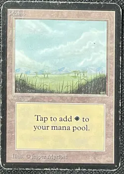Magic the Gathering MtG Alpha Plains Basic Land [Heavily Played] - Image 1