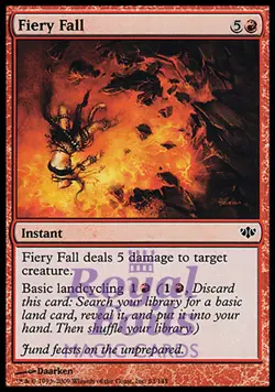 Fiery Fall 4x FOIL CON MTG Conflux Common MINT red - Image 1