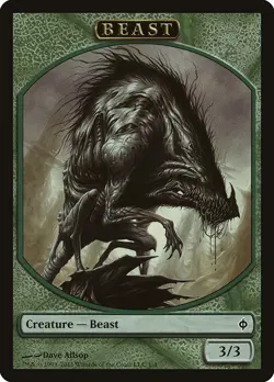 Beast Token 10x - Green - Allsop Art - NPH New Phyrexia MTG Magic NM - Image 1
