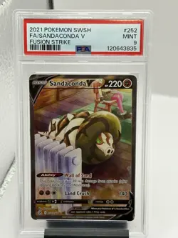 2021 Pokemon Sandaconda V Alt Art Fusion Strike 252/264 PSA 9 MINT - Image 1