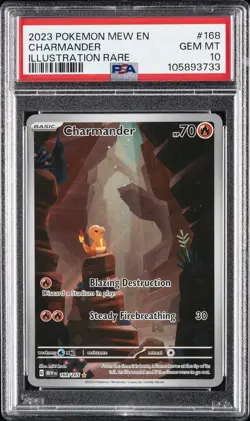 2023 POKEMON MEW EN-151 ILLUSTRATION RARE #168 CHARMANDER PSA 10 - Image 1