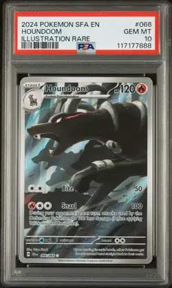 2024 POKEMON SFA EN-SHROUDED FABLE ILLUSTRATION RARE #066 HOUNDOOM PSA 10 - Image 1