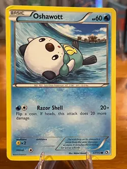 2013 Pokemon Black And White Legendary Treasures Oshawott 37/113 Common Basic MP - Image 1