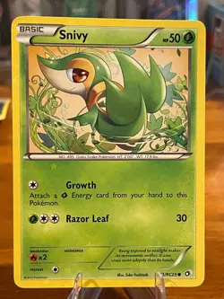 2013 Pokemon Black And White Legendary Treasures Snivy RC1/RC25 Starfoil MP - Image 1