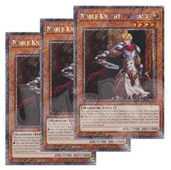 Yugioh Noble Knight Medraut x 3 - 1st Platinum Secret Rare NM - Free Holo - Image 1
