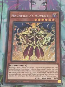 Yugioh 1x Archfiend's Advent BLTR-EN046 Terminal Revenge Secret Rare 1st Ed NM - Image 1