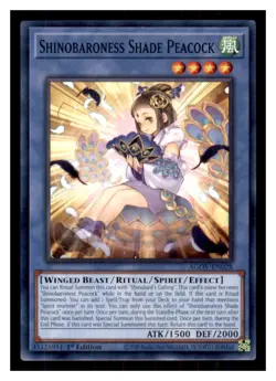 Yugioh Shinobaroness Shade Peacock AGOV-EN028 1st Edition NM - Image 1