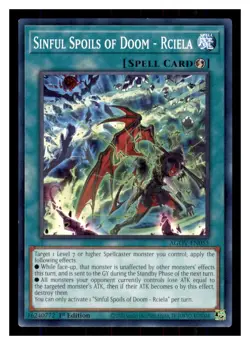 Yugioh Sinful Spoils of Doom AGOV-EN055 1st Edition NM - Image 1