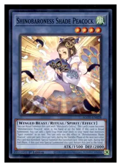 Yugioh Shinobaroness Shade Peacock AGOV-EN028 1st Edition NM - Image 1