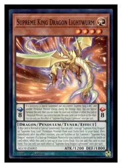 Yugioh Supreme King Dragon Lightwurm AGOV-EN002 1st Edition NM - Image 1
