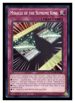 Yugioh Miracle of the Supreme King AGOV-EN068 1st Edition NM - Image 1