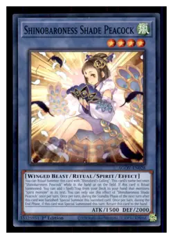 Yugioh Shinobaroness Shade Peacock AGOV-EN028 1st Edition NM - Image 1
