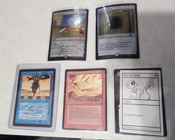 Lot of 5 CRIMPED MTG Cards- Beta NM Jump, Firestorm Phoenix Legends, Wasteland.. - Image 1