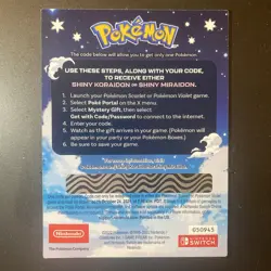 Shiny Koraidon or Shiny Miraidon Pokemon Scarlet Violet Code Card - Gamestop - Image 2