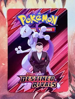 Destined Rivals Pokemon Build & Battle Prerelease Mewtwo Trainer Tip Card ✨ - Image 1