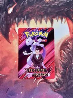 Destined Rivals Pokemon Build & Battle Prerelease Mewtwo Trainer Tip Card ✨ - Image 2
