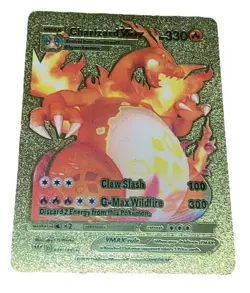 Pokemon Lot of 2 Charizard & Zeraora Cards Gold Foil Fan Art Cards Vmax - Image 3